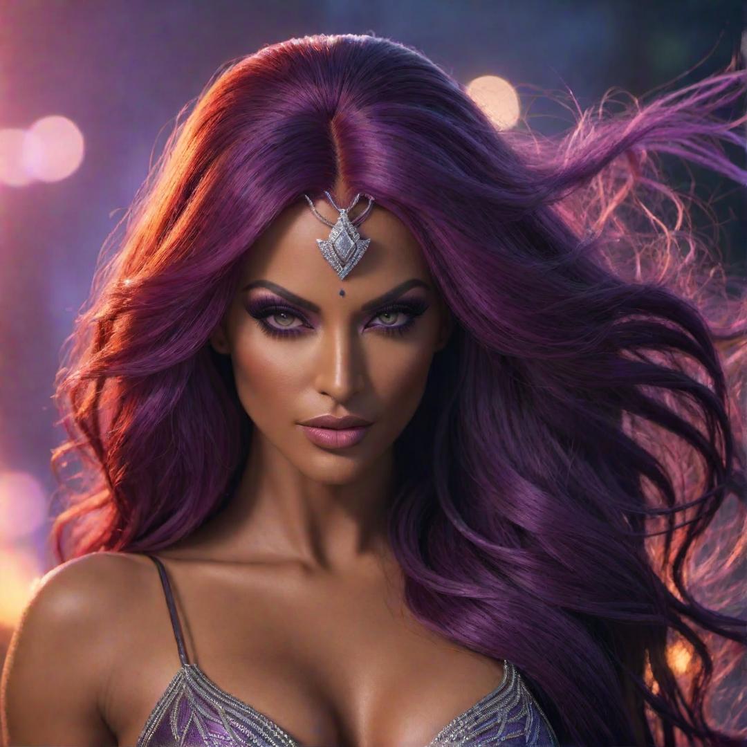  Starfire having sex hyperrealistic, full body, detailed clothing, highly detailed, cinematic lighting, stunningly beautiful, intricate, sharp focus, f/1. 8, 85mm, (centered image composition), (professionally color graded), ((bright soft diffused light)), volumetric fog, trending on instagram, trending on tumblr, HDR 4K, 8K