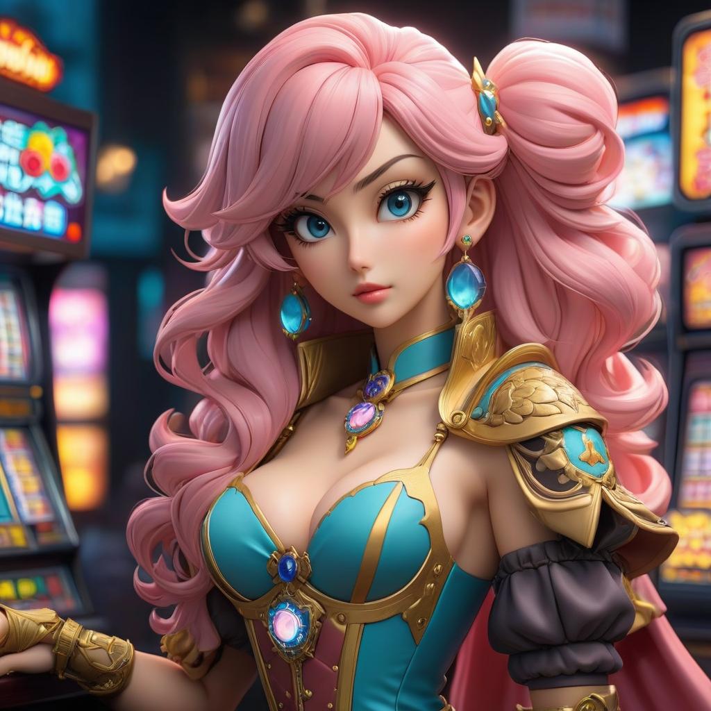  anime artwork Slot machine . anime style, key visual, vibrant, studio anime, highly detailed hyperrealistic, full body, detailed clothing, highly detailed, cinematic lighting, stunningly beautiful, intricate, sharp focus, f/1. 8, 85mm, (centered image composition), (professionally color graded), ((bright soft diffused light)), volumetric fog, trending on instagram, trending on tumblr, HDR 4K, 8K