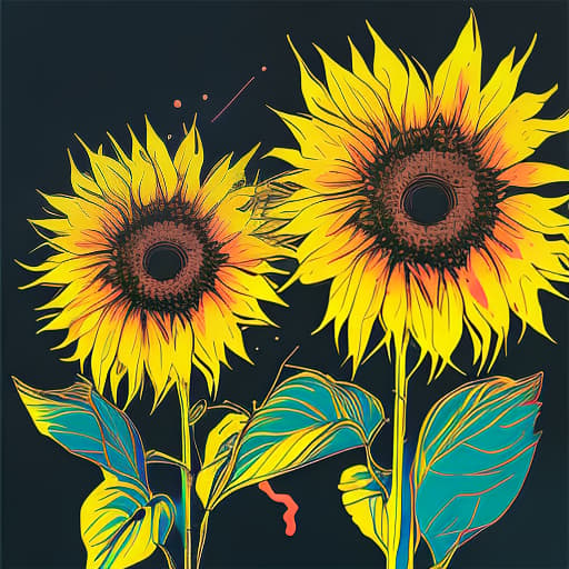 nvinkpunk whimsical nature sunflower vibrant