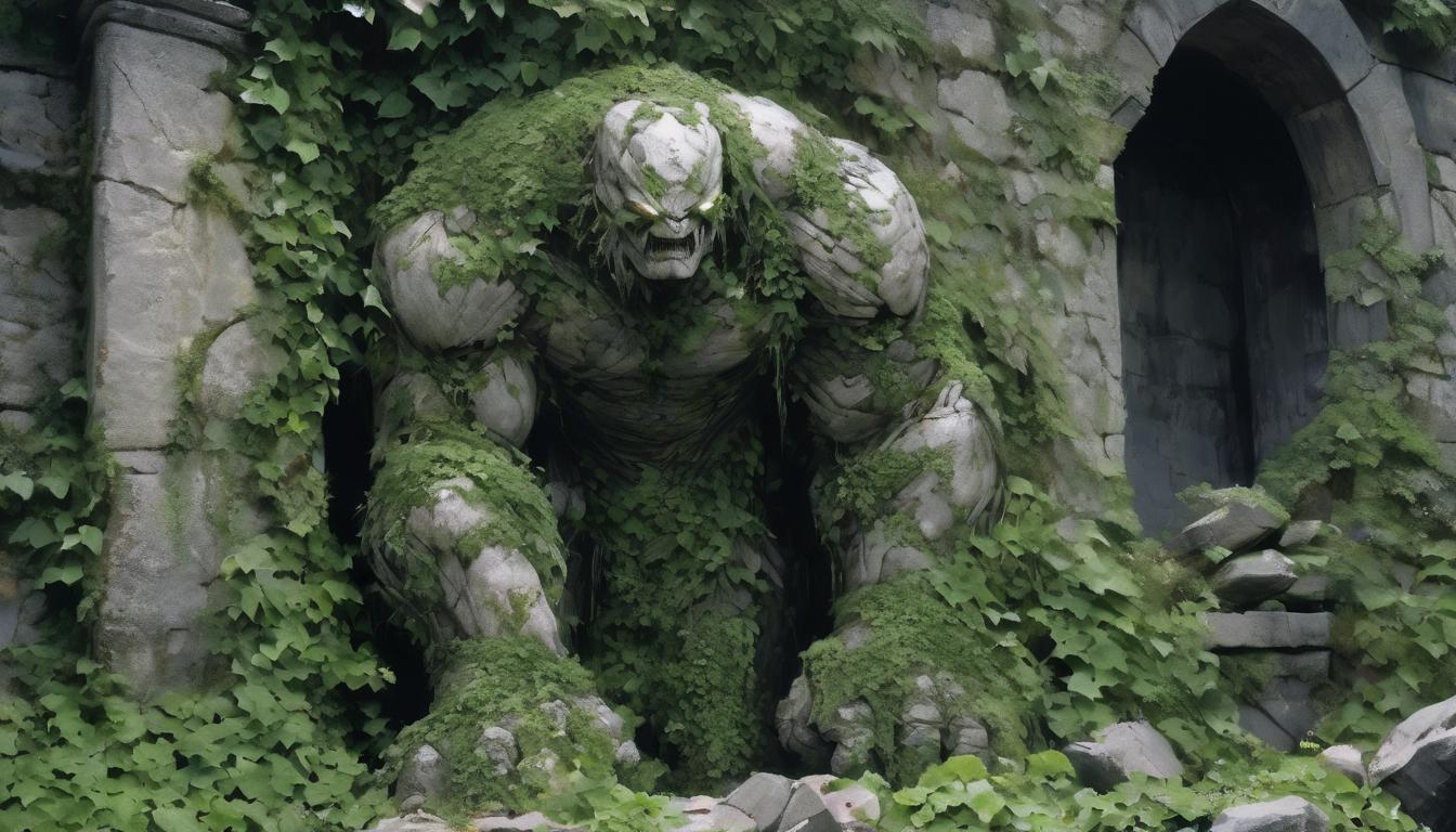  hyperrealism,fantasy aestheticA massive, ancient stone wall textured with age, ivy crawling up its surface, unbreakable, formidable, history and strength, unyielding, enduring, high tech clothing clad in sleek, futuristic costume with metallic accents and form fitting designs, marvel superhero comics style, unreal engine rendering