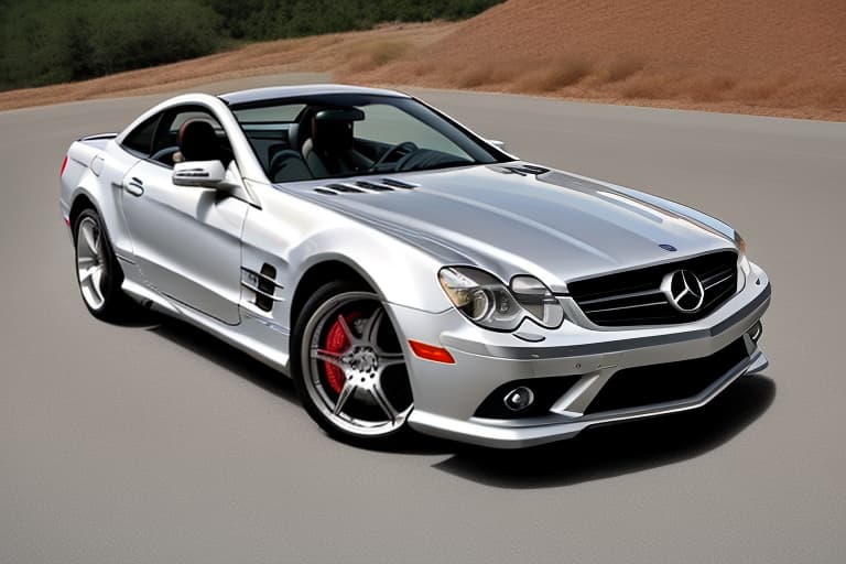  Silver 2007 Mercedes sl550 mixed with a 2015 Mustang gt