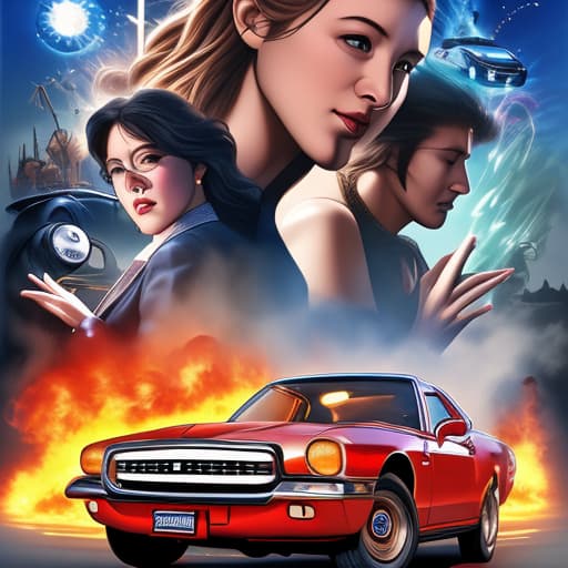  Time machine car movie poster