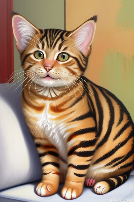  A painting of cute tabby cat XNXX