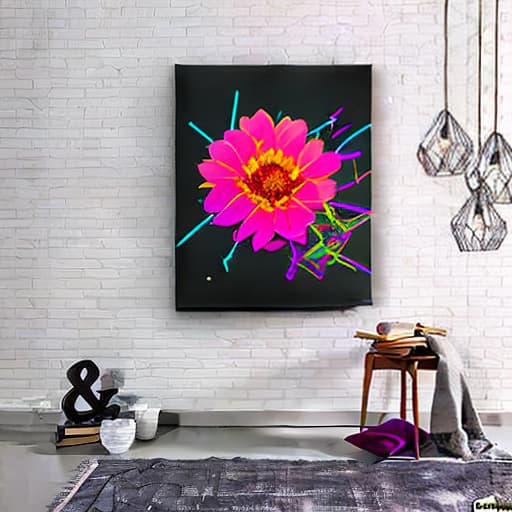 nvinkpunk whimsical Dalia flower vibrant