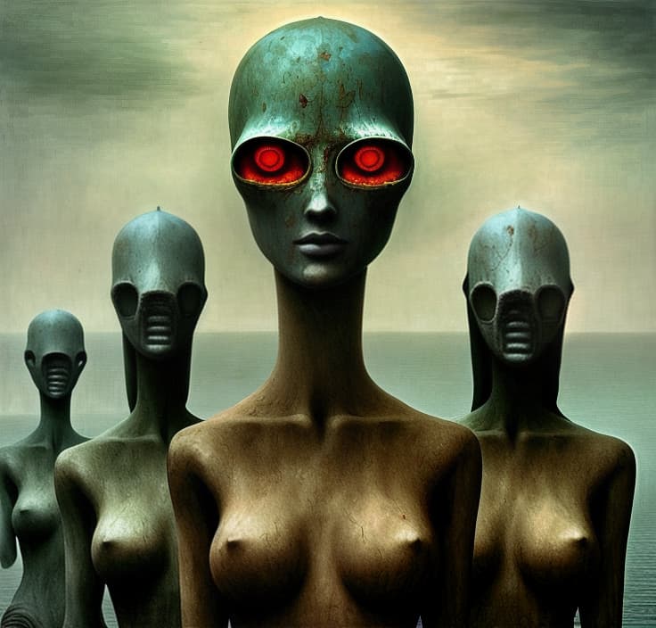  mannequins Beksiński power authority dictator politicus coprofago vermins eye