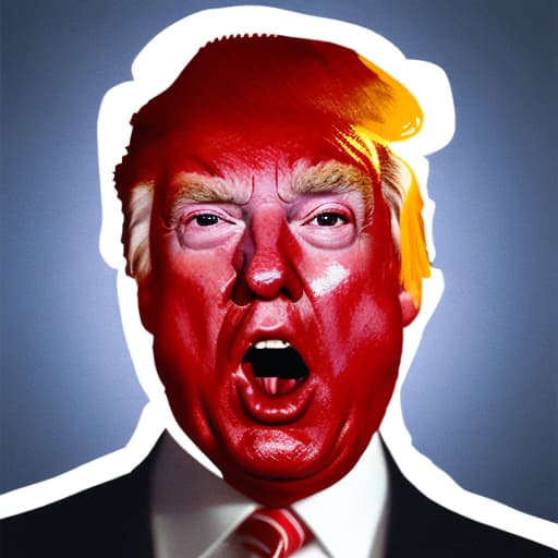 analog style Angry Donald trump drinking blood