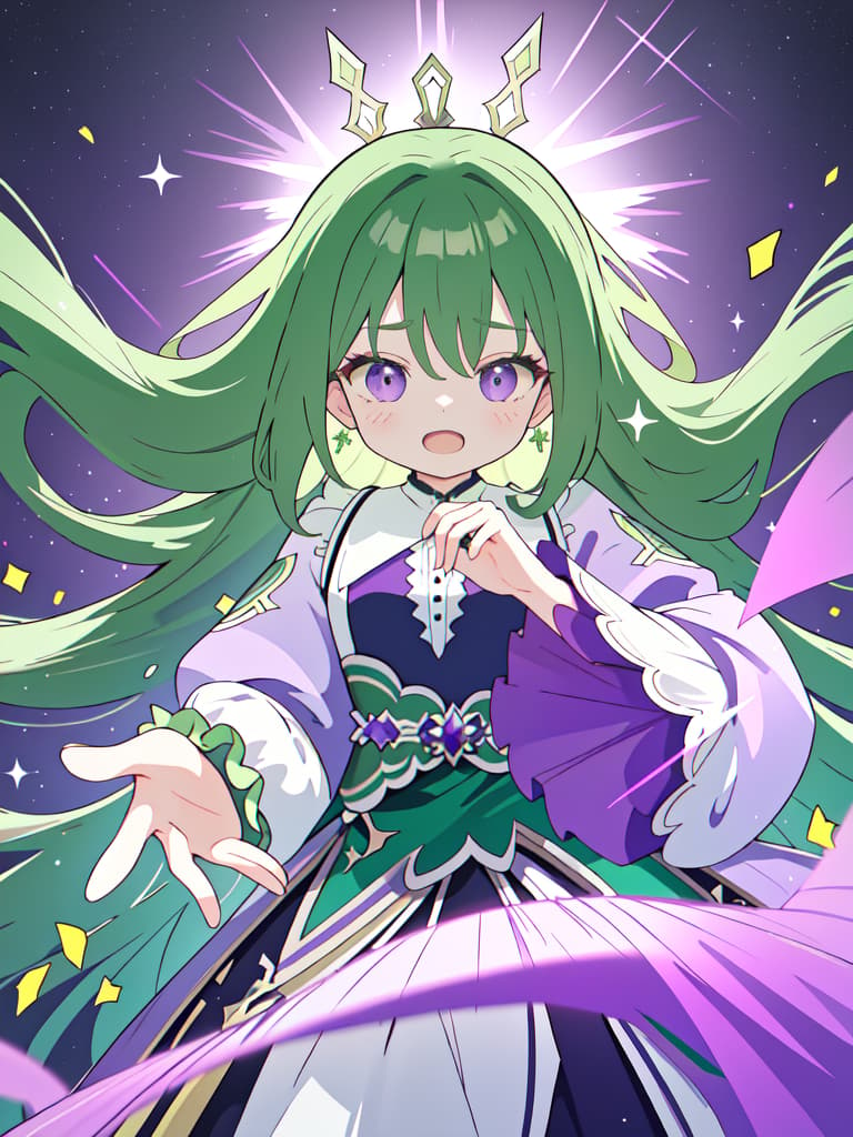  Long hair mature woman, green and purple filter, shouting, masterpiece, best quality,8k,ultra detailed,high resolution,an extremely delicate and beautiful,hyper detail