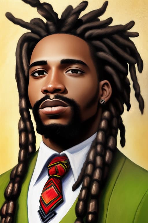  A painting of a black man with dreadlocks