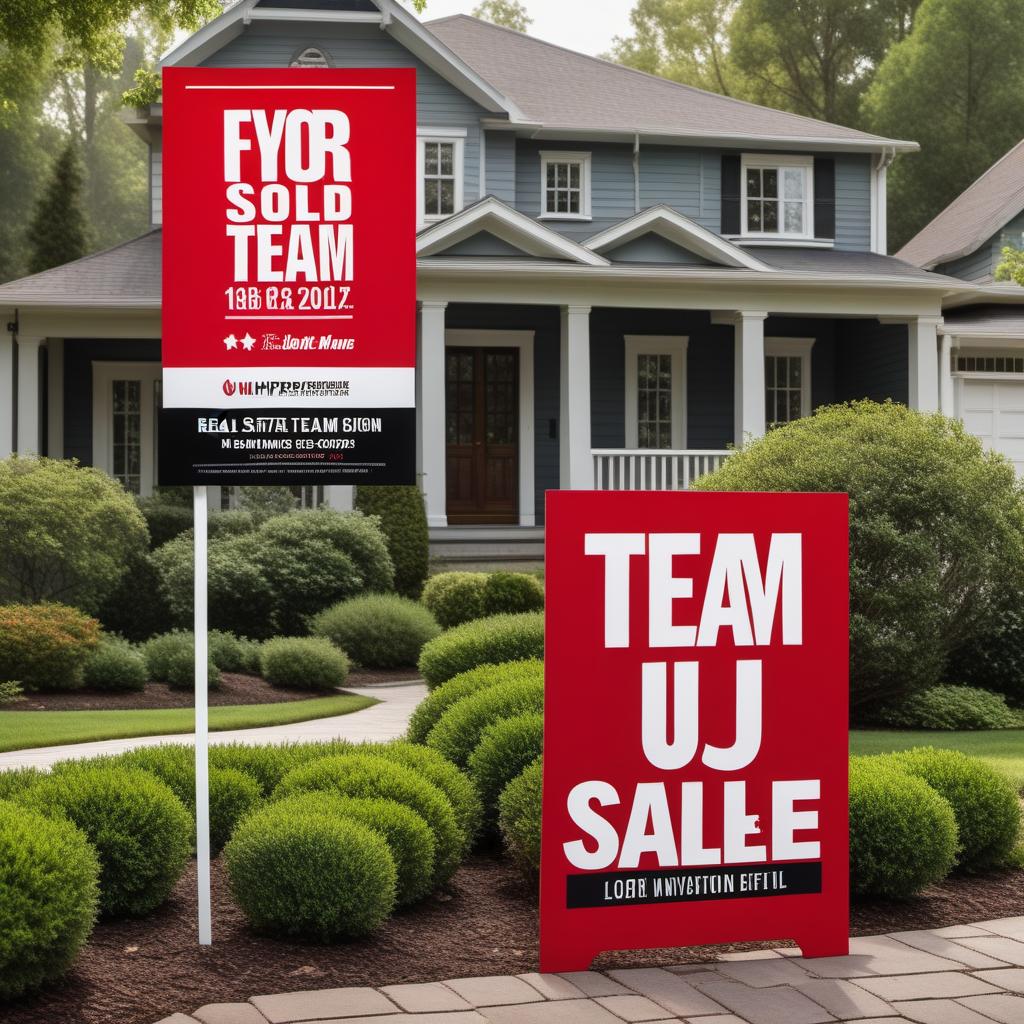  A realistic real estate yard sign that reads 'CVJ Investing Team' with the word 'SOLD' prominently emblazoned over it. The sign should be set up on a yard, similar to those used in property sales, featuring a clean and professional look. The 'SOLD' text should be bold and eye-catching, preferably in red to make it stand out. hyperrealistic, full body, detailed clothing, highly detailed, cinematic lighting, stunningly beautiful, intricate, sharp focus, f/1. 8, 85mm, (centered image composition), (professionally color graded), ((bright soft diffused light)), volumetric fog, trending on instagram, trending on tumblr, HDR 4K, 8K