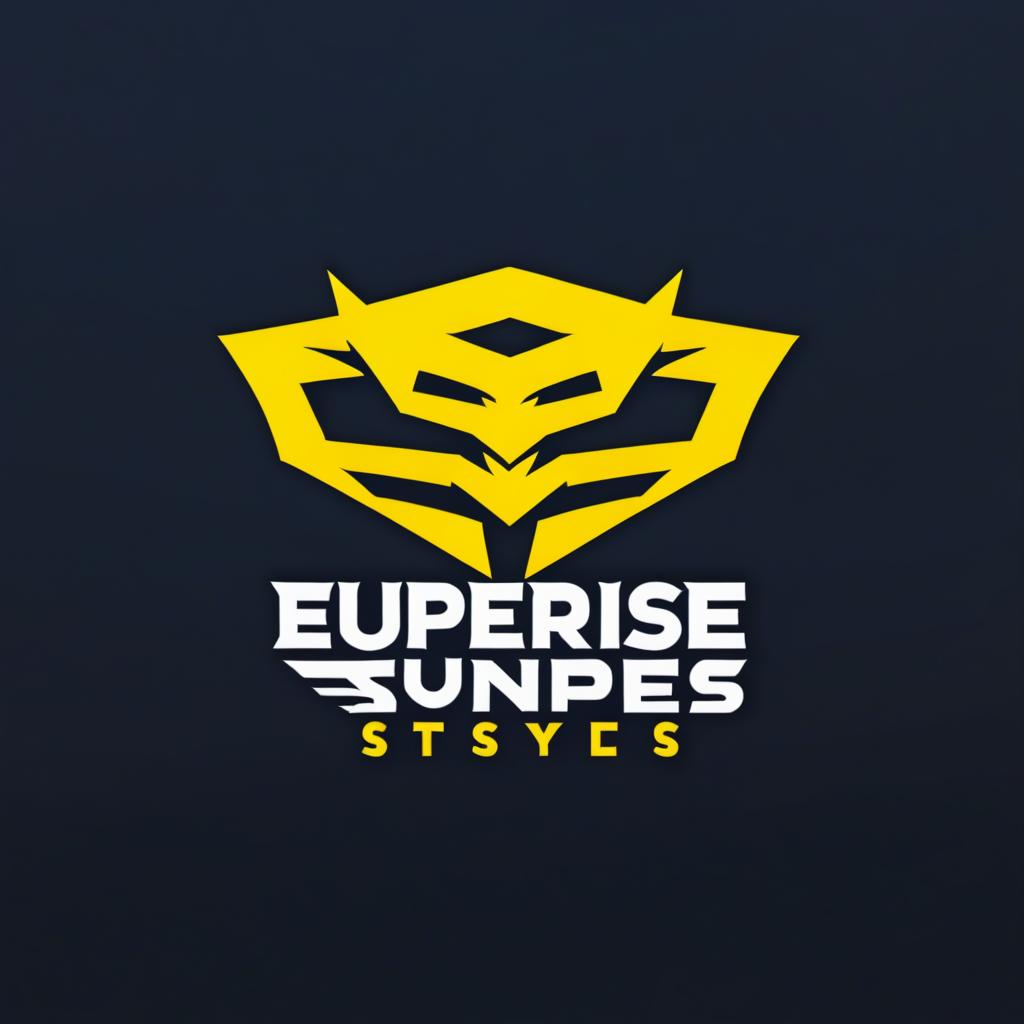  Logo, (surrealism style), Logotipo de esports, tema guerrero, con texto ‘INVERSIONES EL SUPER’, color negro y amarillo