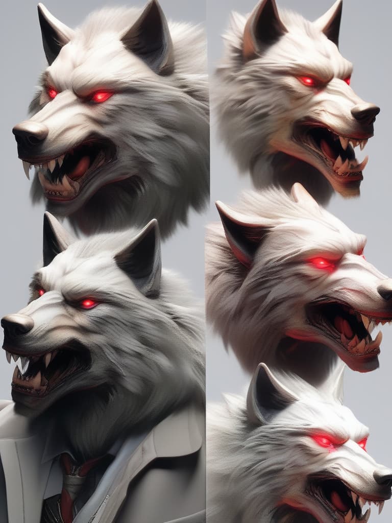  ((white fluffy werewolf only、anthropomorphic wolf only、1 man with the head of a wolf))、claw hands、from behind、looking back、(white trench coat with a red cross pattern on the back)、best quality:1.4、masterpiece:1.4、ultra detailed texture、RAW photorealistic、absurd resolution、8K illustration、💩、💩、💩、💩、💩、, masterpiece, best quality,8k,ultra detailed,high resolution,an extremely delicate and beautiful,hyper detail