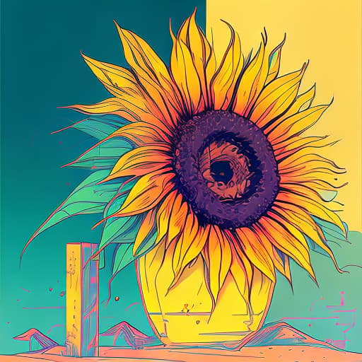 nvinkpunk whimsical nature sunflower vibrant