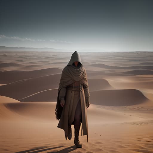  Photorealistically, 4k, a man in a coat, journey, old blanket, traveler, cracked land, bones protruding from the ground, canyons, wind blows, sandstorm, heat, desert, psychology, animal remains behind, ploughshare, sand, dunes, valley of death, vultures, emptiness. hyperrealistic, full body, detailed clothing, highly detailed, cinematic lighting, stunningly beautiful, intricate, sharp focus, f/1. 8, 85mm, (centered image composition), (professionally color graded), ((bright soft diffused light)), volumetric fog, trending on instagram, trending on tumblr, HDR 4K, 8K