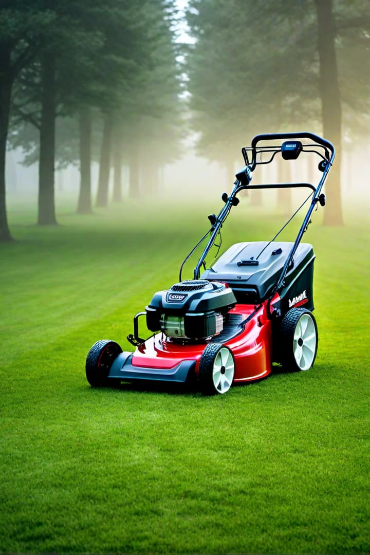  A realistic photograph of a man mowing a beautiful lawn with a regular lawnmower. It's a sunny summer day with bright skies, green grass and beautiful nature. The photograph must be of high quality and have deep detail. hyperrealistic, full body, detailed clothing, highly detailed, cinematic lighting, stunningly beautiful, intricate, sharp focus, f/1. 8, 85mm, (centered image composition), (professionally color graded), ((bright soft diffused light)), volumetric fog, trending on instagram, trending on tumblr, HDR 4K, 8K