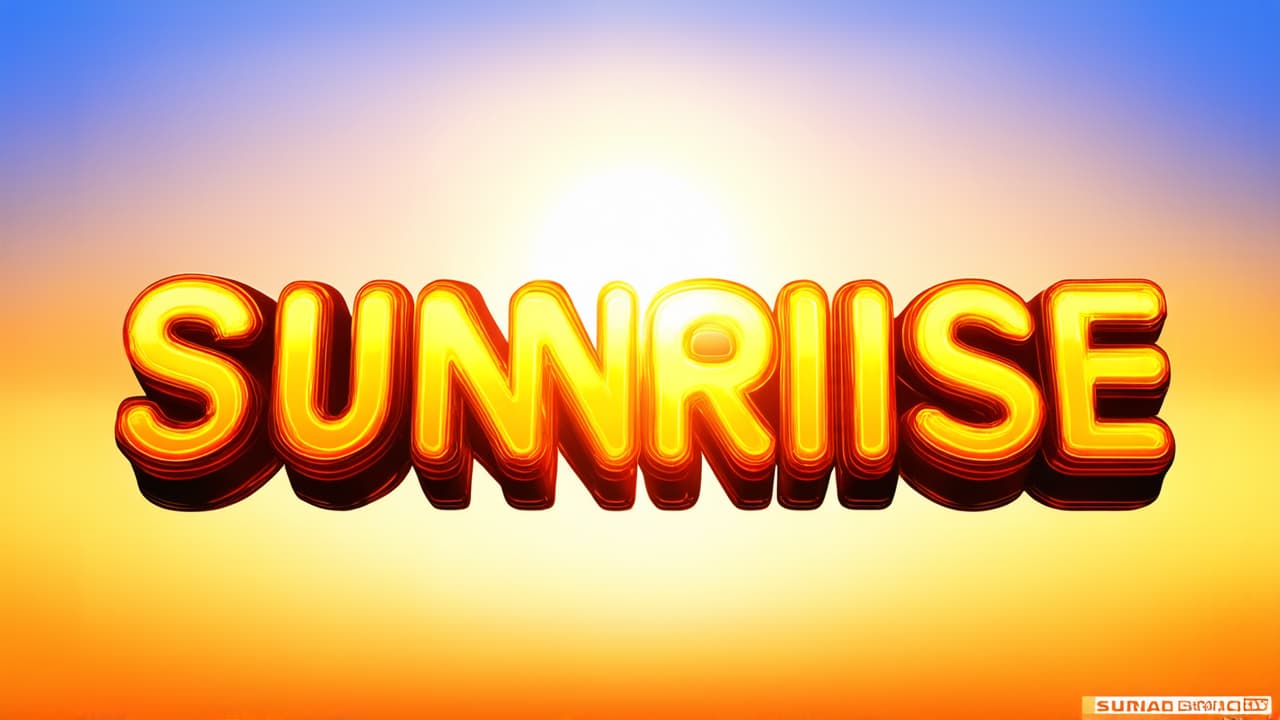  Sunrise 3d editable eps vector text effect