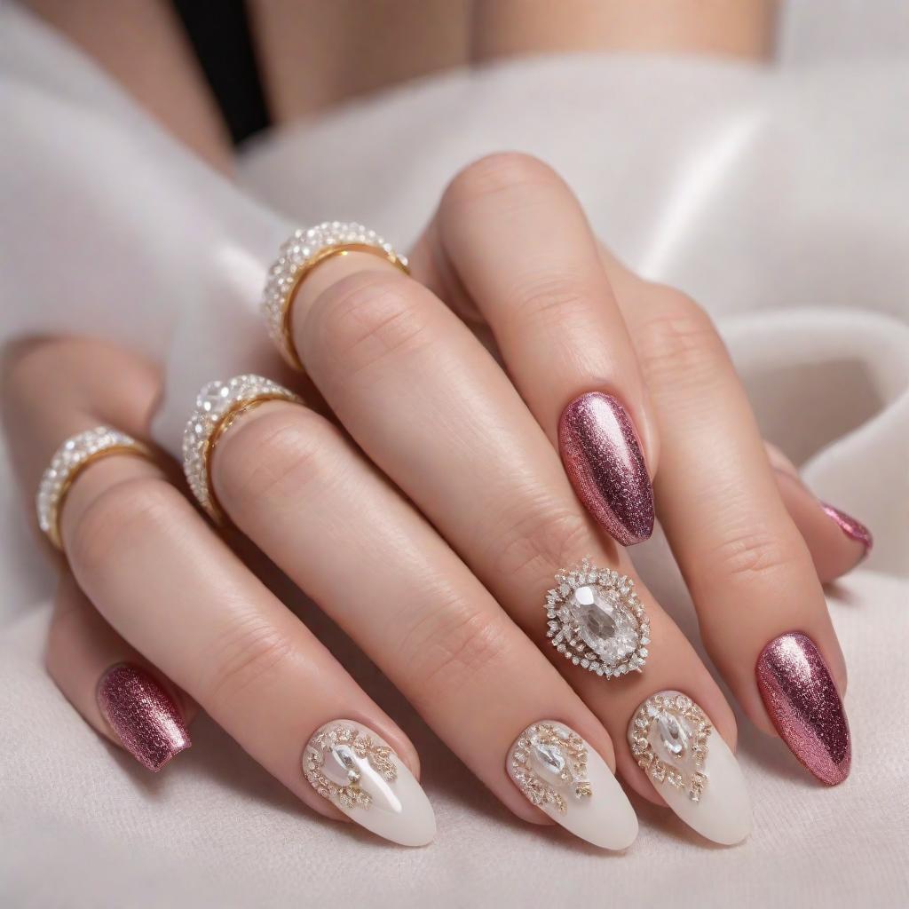  A creative and engaging Instagram Reel post promoting a Russian Manicure Course. Include text: '💅 Become a nail artist pro in no time with my Russian Manicure Course! 💅 Learn the art of flawless nail care and design from the comfort of your home. 💅 Join now and unleash your creativity! #RussianManicure #NailArt #ManicureCourse #NailDesign #DIYNails' Design should be elegant and eye-catching to attract viewers. hyperrealistic, full body, detailed clothing, highly detailed, cinematic lighting, stunningly beautiful, intricate, sharp focus, f/1. 8, 85mm, (centered image composition), (professionally color graded), ((bright soft diffused light)), volumetric fog, trending on instagram, trending on tumblr, HDR 4K, 8K