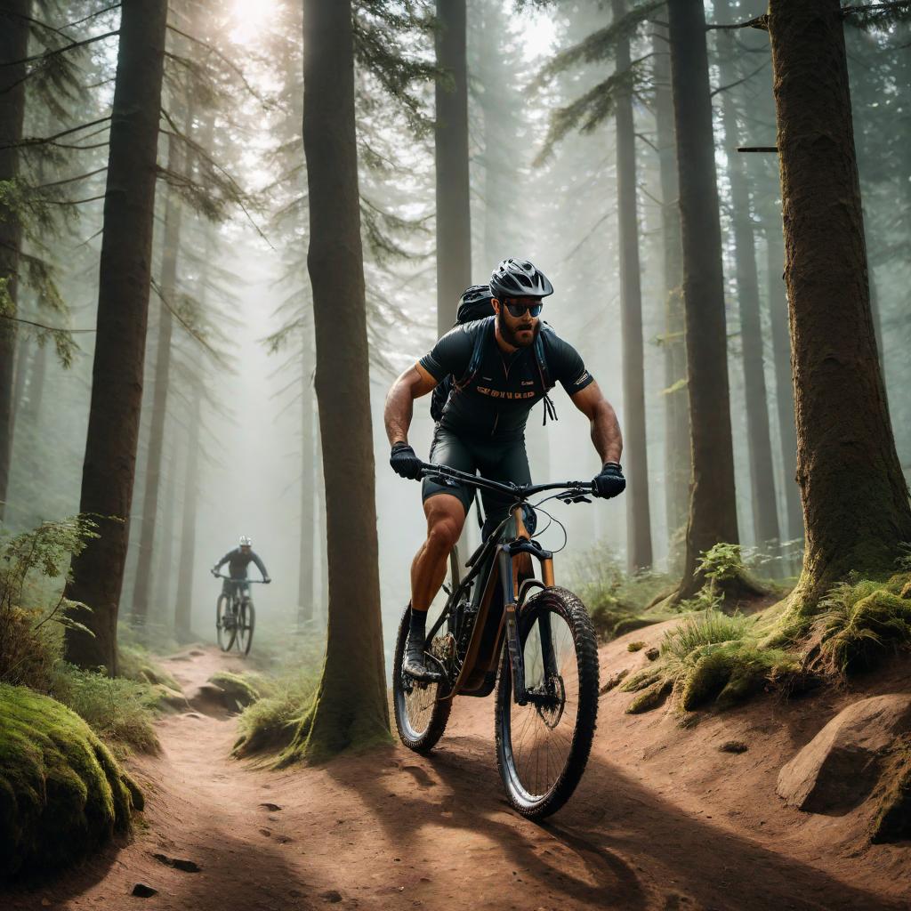  A creative post for Instagram Reels on the theme of mountain biking, to make it popular, gain views, likes, and comments. Include hashtags for maximum engagement. hyperrealistic, full body, detailed clothing, highly detailed, cinematic lighting, stunningly beautiful, intricate, sharp focus, f/1. 8, 85mm, (centered image composition), (professionally color graded), ((bright soft diffused light)), volumetric fog, trending on instagram, trending on tumblr, HDR 4K, 8K