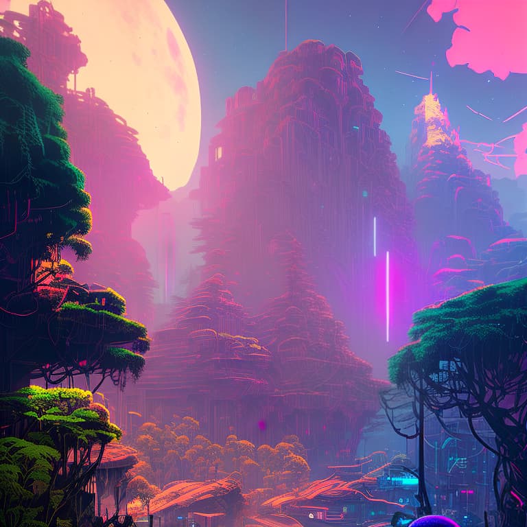 nvinkpunk an amazing alien landscape with lush vegetation and colourful galaxy foreground, digital art, breathtaking, golden ratio, extremely detailed, hyper - detailed, establishing shot, hyperrealistic, cinematic lighting, particles, unreal engine, simon stalenhag, rendered by beeple, makoto shinkai, syd meade, kentaro miura, environment concept, artstation, octane render, 8 k uhd image, just landscape , classicism, renaissance hyperrealistic, full body, detailed clothing, highly detailed, cinematic lighting, stunningly beautiful, intricate, sharp focus, f/1. 8, 85mm, (centered image composition), (professionally color graded), ((bright soft diffused light)), volumetric fog, trending on instagram, trending on tumblr, HDR 4K, 8K