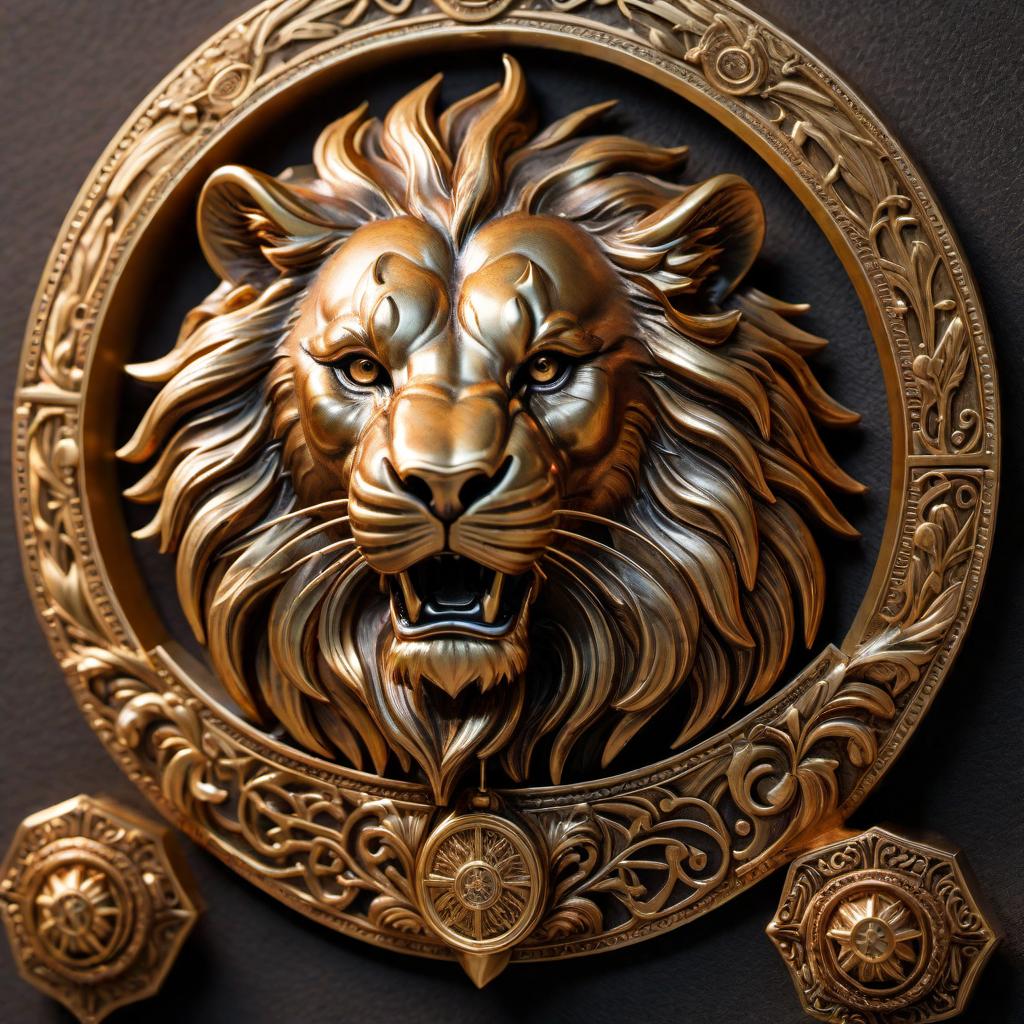  A 3D logo for CHAMBERS featuring an aggressive lion. The lion should appear fierce and dynamic, symbolizing strength and leadership. The name 'CHAMBERS' should be prominently displayed underneath or alongside the lion. Use a gold color scheme to emphasize luxury and professionalism. The design should be modern, eye-catching, and convey a sense of power and prestige. hyperrealistic, full body, detailed clothing, highly detailed, cinematic lighting, stunningly beautiful, intricate, sharp focus, f/1. 8, 85mm, (centered image composition), (professionally color graded), ((bright soft diffused light)), volumetric fog, trending on instagram, trending on tumblr, HDR 4K, 8K