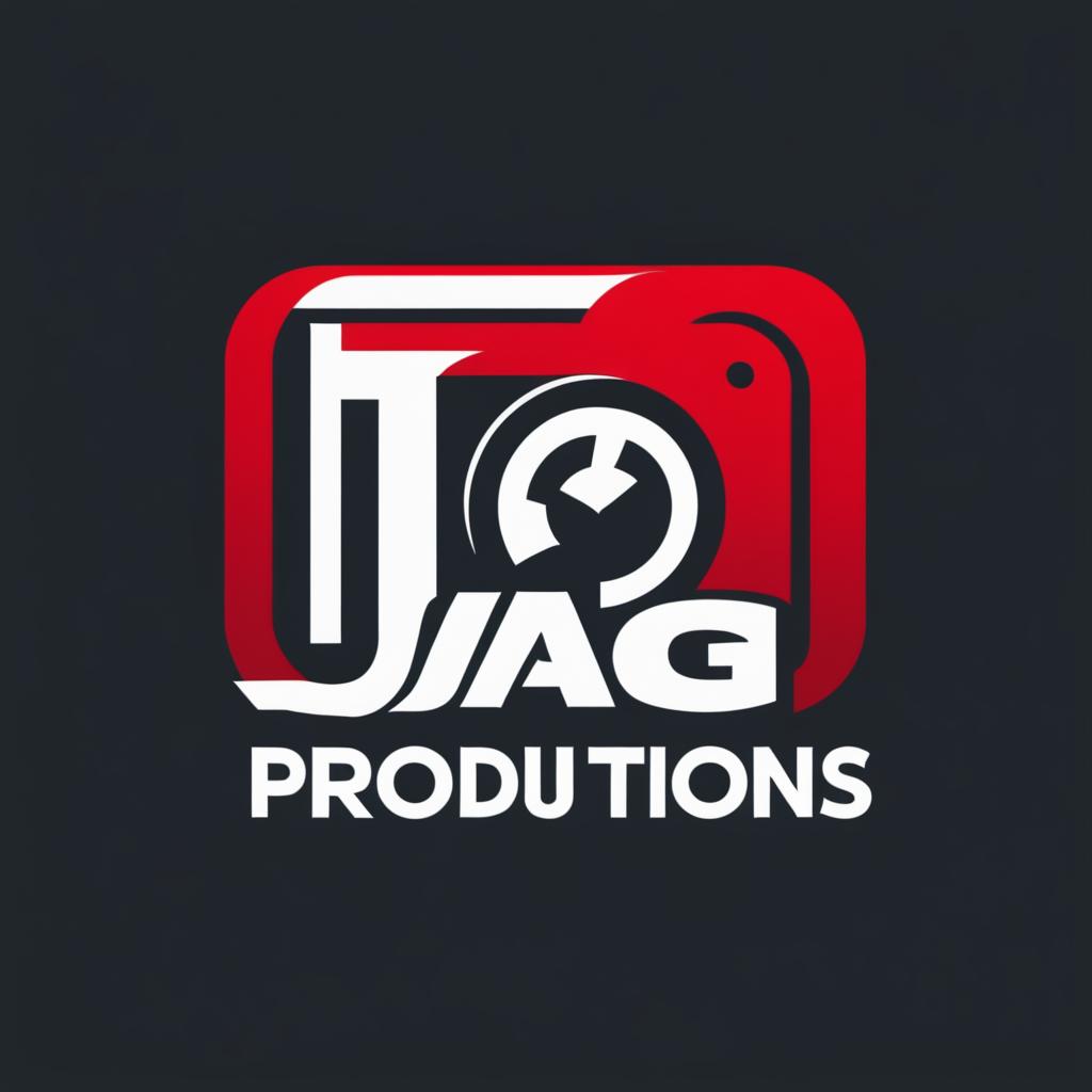  Logo, Video editing is the service and the name of the company is JAG productions. Logo with camera shutter like looking in the lens. Use the colors black,red and white.