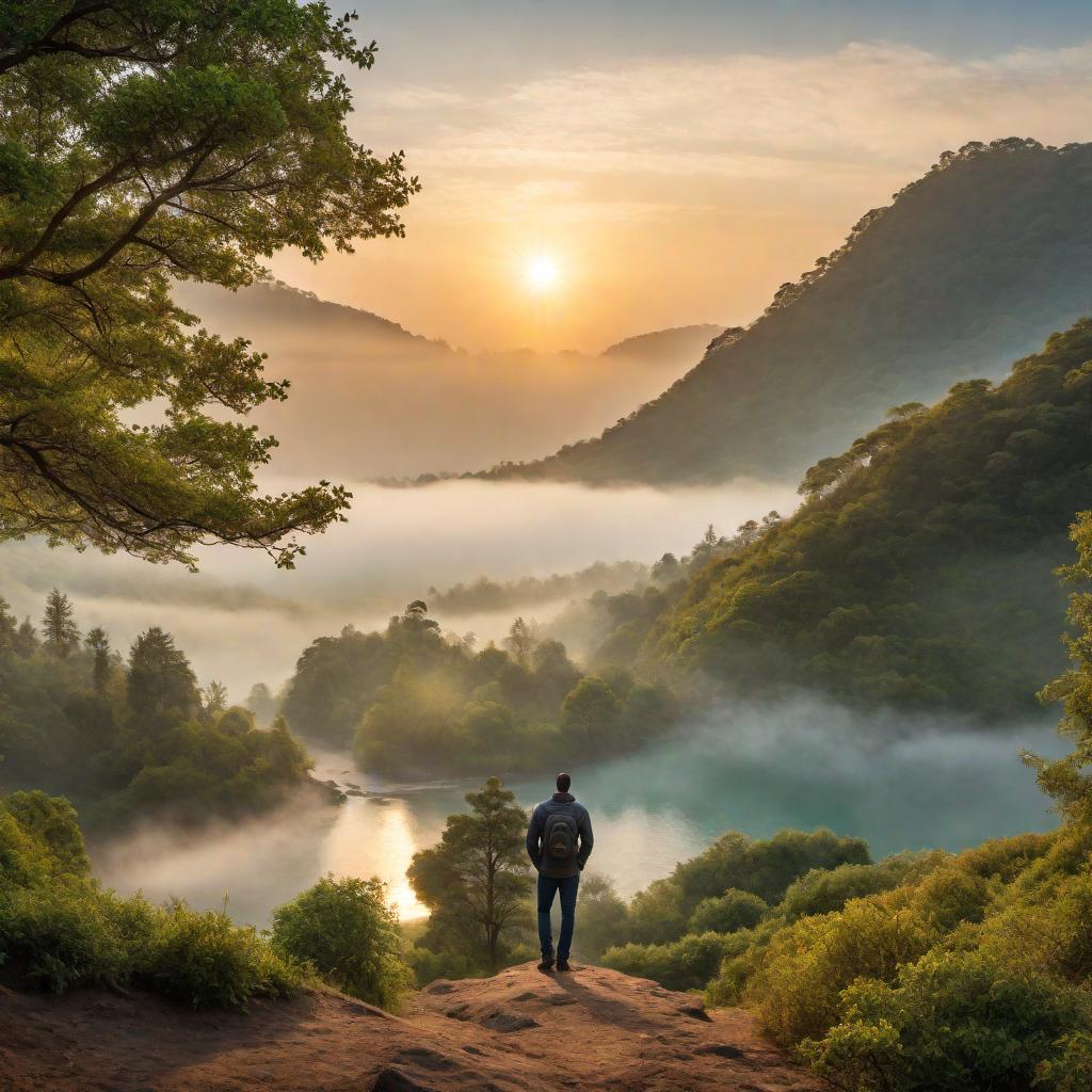  A motivational poster with the phrase 'Everyone alive has been blessed with choices and time. What will you do with yours?' The background is a serene landscape with a sunrise, illustrating the beginning of a new day full of possibilities. The text should be bold and centered. hyperrealistic, full body, detailed clothing, highly detailed, cinematic lighting, stunningly beautiful, intricate, sharp focus, f/1. 8, 85mm, (centered image composition), (professionally color graded), ((bright soft diffused light)), volumetric fog, trending on instagram, trending on tumblr, HDR 4K, 8K