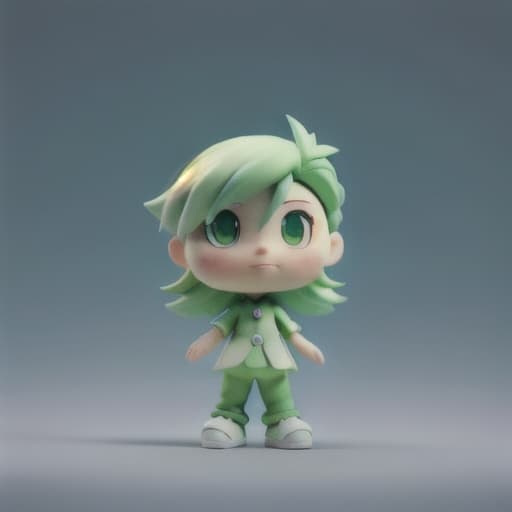  Ralts pokemon green hair /creature/white body small boy chibi hyperrealistic, full body, detailed clothing, highly detailed, cinematic lighting, stunningly beautiful, intricate, sharp focus, f/1. 8, 85mm, (centered image composition), (professionally color graded), ((bright soft diffused light)), volumetric fog, trending on instagram, trending on tumblr, HDR 4K, 8K