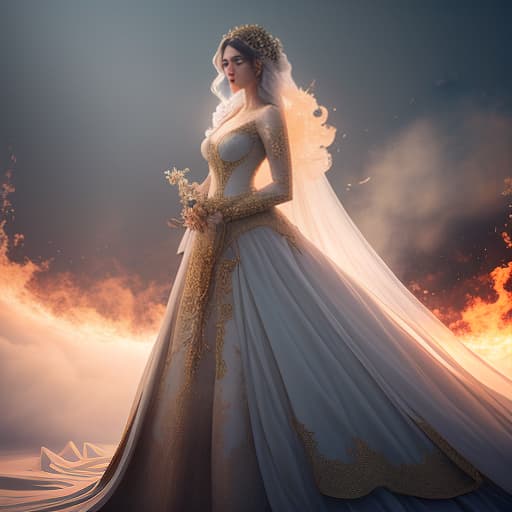  Heaven Fiery hyperrealistic, full body, detailed clothing, highly detailed, cinematic lighting, stunningly beautiful, intricate, sharp focus, f/1. 8, 85mm, (centered image composition), (professionally color graded), ((bright soft diffused light)), volumetric fog, trending on instagram, trending on tumblr, HDR 4K, 8K