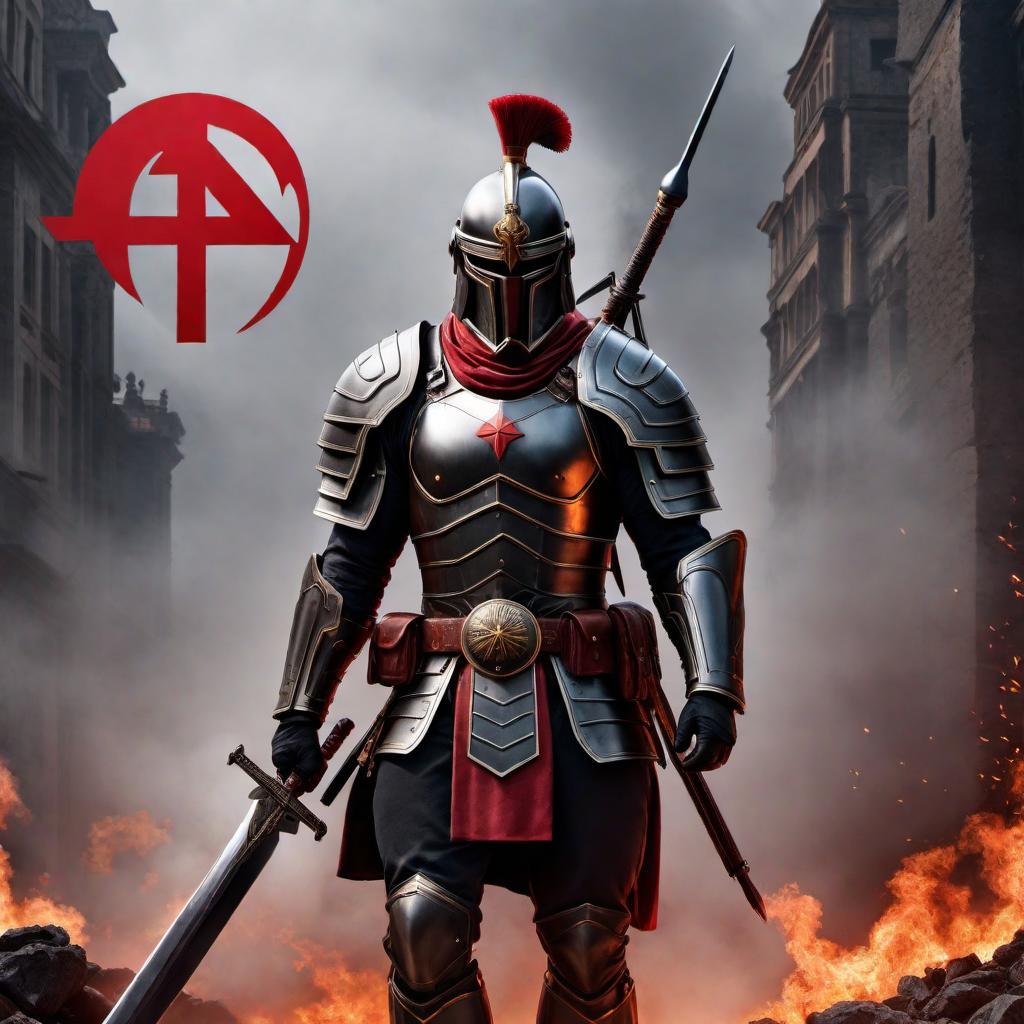  Create a professional logo for IDONIS HOLDINGS GROUP that symbolizes war. The logo should use a combination of strong, bold colors such as black and red. The name 'IDONIS' should be prominent and in a bold font, with 'HOLDINGS GROUP' in a smaller, more refined font. Incorporate a graphic element, such as a shield, sword, or other symbols of war, subtly into the design to convey strength and determination. hyperrealistic, full body, detailed clothing, highly detailed, cinematic lighting, stunningly beautiful, intricate, sharp focus, f/1. 8, 85mm, (centered image composition), (professionally color graded), ((bright soft diffused light)), volumetric fog, trending on instagram, trending on tumblr, HDR 4K, 8K