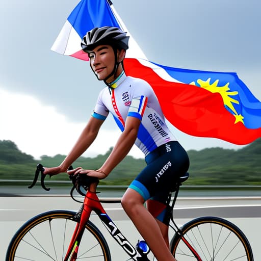  I’d like to have a filipino cyclist waving a philippine flag