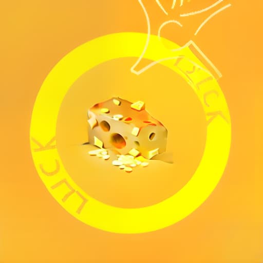  A coin featuring a cheese with a pile of coins., (logo:1.3), vector graphics, brand, design, inspired, (straight:1.3), (symmetrical:0.4) hyperrealistic, full body, detailed clothing, highly detailed, cinematic lighting, stunningly beautiful, intricate, sharp focus, f/1. 8, 85mm, (centered image composition), (professionally color graded), ((bright soft diffused light)), volumetric fog, trending on instagram, trending on tumblr, HDR 4K, 8K