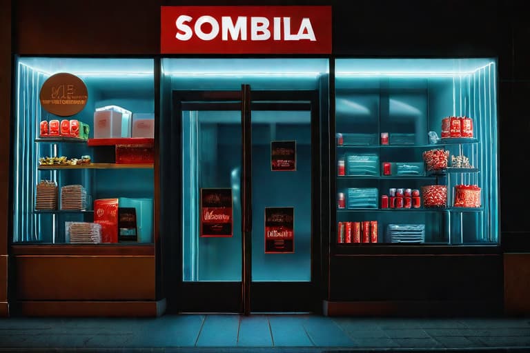  "Closeup of a dimly lit store entrance with a 'Closing Down Sale' sign on the glass door. The store interior is slightly visible through the glass, showing empty shelves and a few scattered items. The background features a quiet, empty street with a few closed storefronts, creating a somber mood. The image is highly detailed and realistic, capturing the textures of the glass, the sign, and the store's interior. The lighting is soft and natural, emphasizing the sense of finality. Style modifiers: hyper realistic, cinematic lighting, high detail. Quality modifiers: 8K resolution, ultra sharp focus, professional photography."Ensure no face,leg,hand or eye defomities.Ensure all images are clear, detailed, contains no text and no deformities. re hyperrealistic, full body, detailed clothing, highly detailed, cinematic lighting, stunningly beautiful, intricate, sharp focus, f/1. 8, 85mm, (centered image composition), (professionally color graded), ((bright soft diffused light)), volumetric fog, trending on instagram, trending on tumblr, HDR 4K, 8K