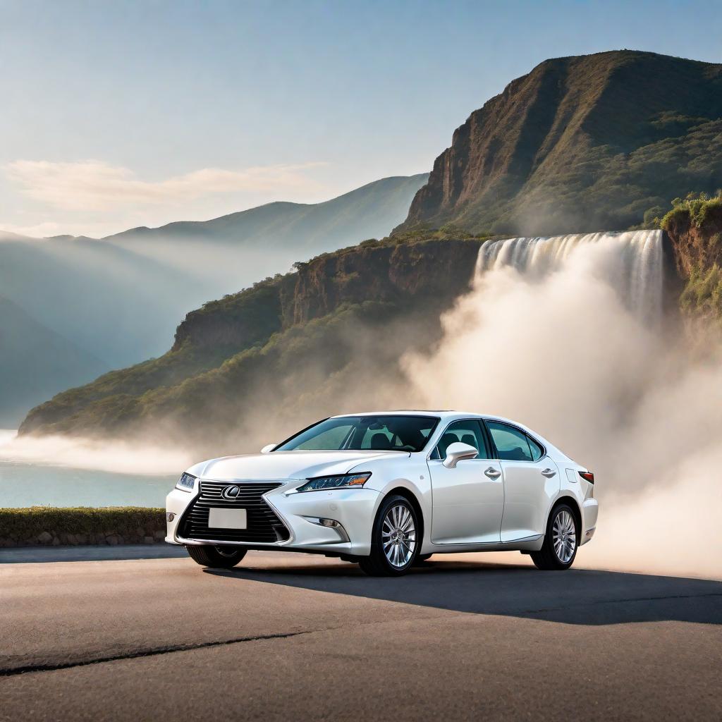  1998 Lexus ES300 in white color, parked on a road. The car should emphasize its luxury design elements, smooth and elegant front grille, alloy wheels, and stylish sedan body lines typical of the late 1990s. The background should be simple to keep the focus on the car. hyperrealistic, full body, detailed clothing, highly detailed, cinematic lighting, stunningly beautiful, intricate, sharp focus, f/1. 8, 85mm, (centered image composition), (professionally color graded), ((bright soft diffused light)), volumetric fog, trending on instagram, trending on tumblr, HDR 4K, 8K