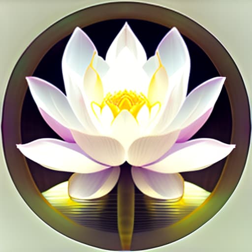 estilovintedois Image of 1 white transparency lotus flower in heaven with serenity tone and holy spirituality mood lots of ray above