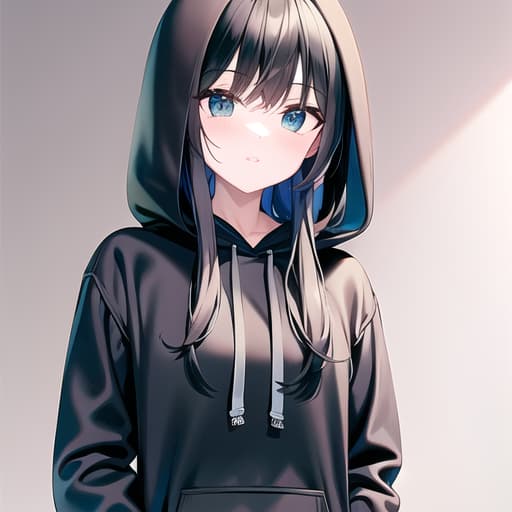  master piece , best quality,Black hoodie