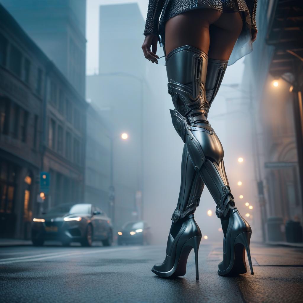  iron legs hyperrealistic, full body, detailed clothing, highly detailed, cinematic lighting, stunningly beautiful, intricate, sharp focus, f/1. 8, 85mm, (centered image composition), (professionally color graded), ((bright soft diffused light)), volumetric fog, trending on instagram, trending on tumblr, HDR 4K, 8K