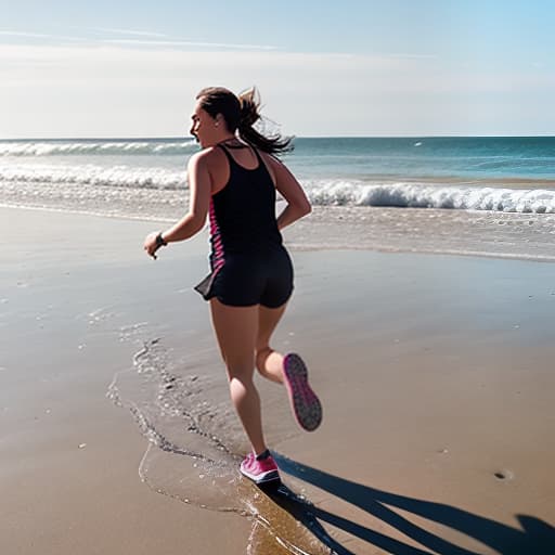  Girl running on beach