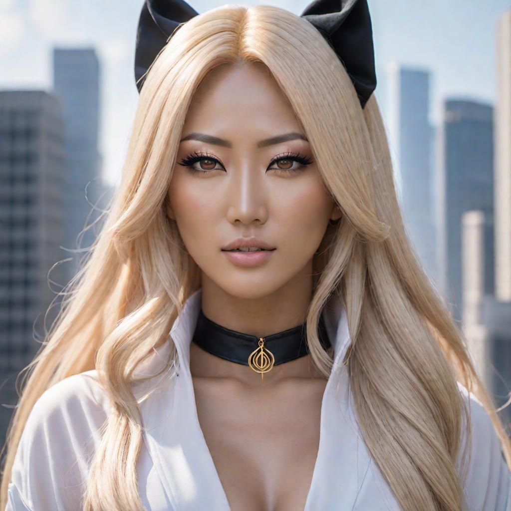  professional portrait photograph of Tsunade, topless, with long blonde ponytail hair, ((sultry flirty look)), freckles, beautiful symmetrical face, cute natural makeup, stunning modern urban upscale environment, ultra realistic, concept art, elegant, highly detailed, intricate, sharp focus, depth of field, f/1.8, 85mm, medium shot, mid shot, (centered image composition), (professionally color graded), ((bright soft diffused light)), volumetric fog, trending on instagram, trending on tumblr, hdr 4k, 8k, ((3D)) hyperrealistic, full body, detailed clothing, highly detailed, cinematic lighting, stunningly beautiful, intricate, sharp focus, f/1. 8, 85mm, (centered image composition), (professionally color graded), ((bright soft diffused light)), volumetric fog, trending on instagram, trending on tumblr, HDR 4K, 8K