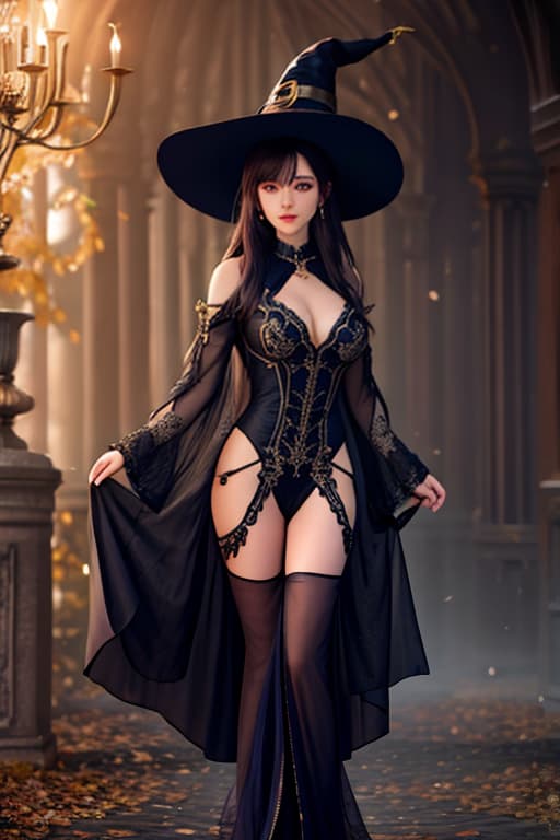  witch hyperrealistic, full body, detailed clothing, highly detailed, cinematic lighting, stunningly beautiful, intricate, sharp focus, f/1. 8, 85mm, (centered image composition), (professionally color graded), ((bright soft diffused light)), volumetric fog, trending on instagram, trending on tumblr, HDR 4K, 8K