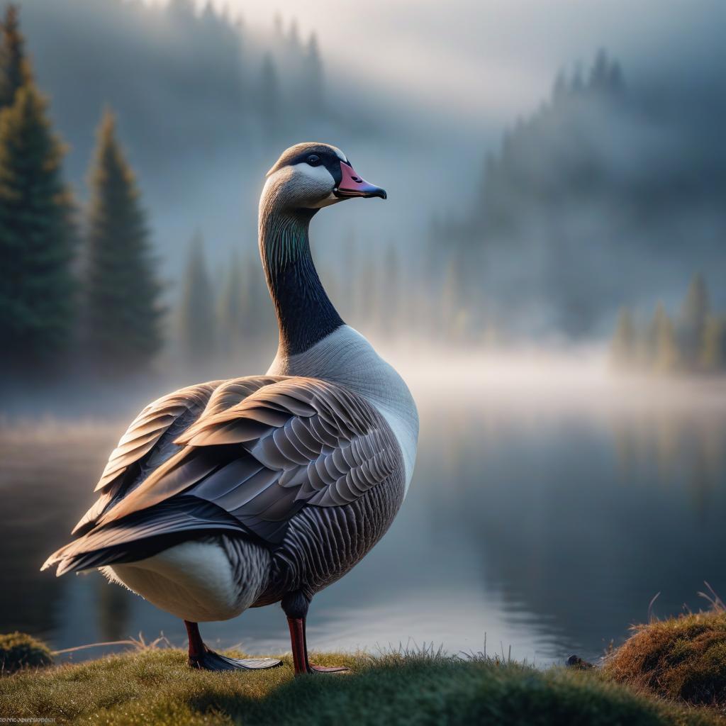  Furry goose hyperrealistic, full body, detailed clothing, highly detailed, cinematic lighting, stunningly beautiful, intricate, sharp focus, f/1. 8, 85mm, (centered image composition), (professionally color graded), ((bright soft diffused light)), volumetric fog, trending on instagram, trending on tumblr, HDR 4K, 8K