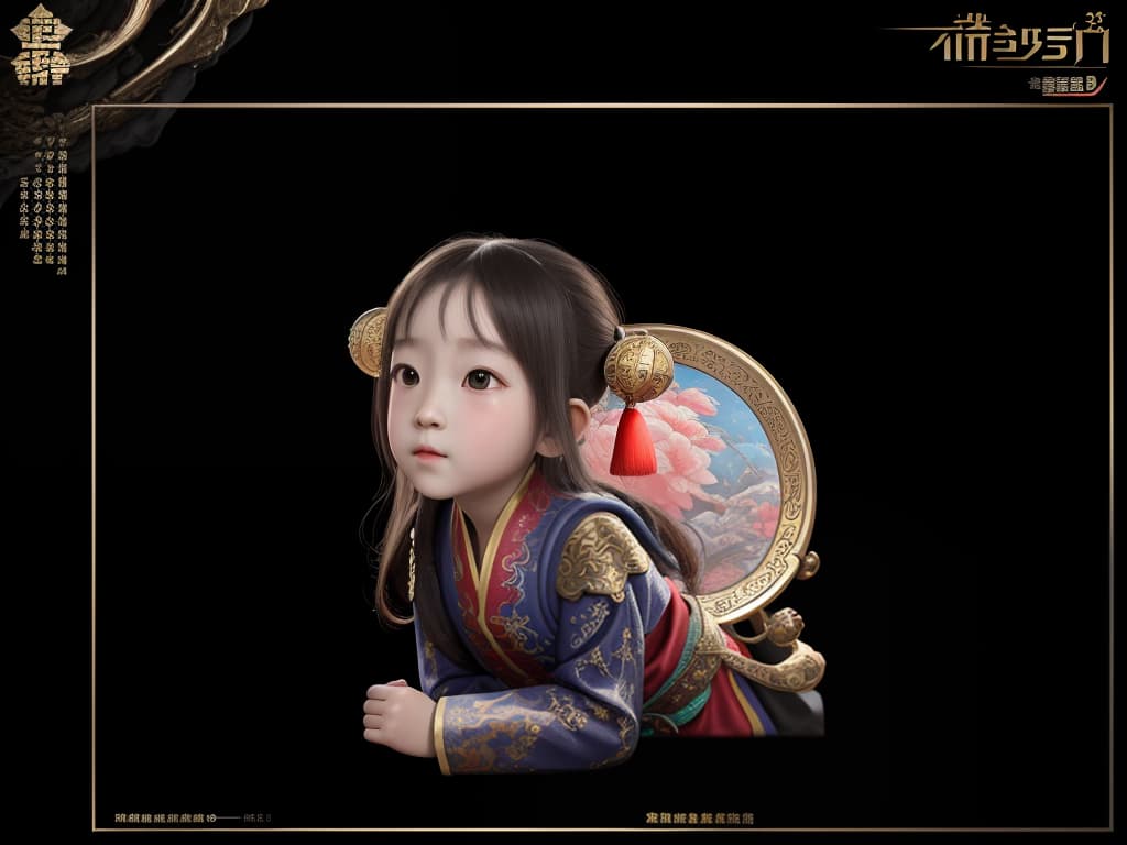  masterpiece, best quality, (fidelity:1.4), best quality, masterpiece, super high resolution, poster, fantasy art, very detailed face, 8k resolution, chinese style, a child, front face, 4d color ultrasound