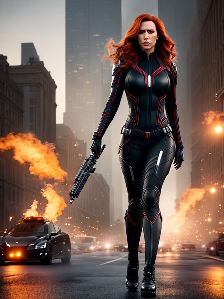  black widow hyperrealistic, full body, detailed clothing, highly detailed, cinematic lighting, stunningly beautiful, intricate, sharp focus, f/1. 8, 85mm, (centered image composition), (professionally color graded), ((bright soft diffused light)), volumetric fog, trending on instagram, trending on tumblr, HDR 4K, 8K