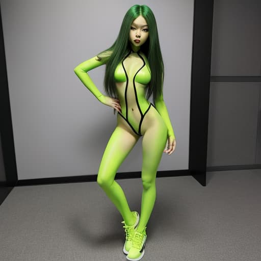  Jennie Kim beautiful green alien Beautiful , full body, , poses