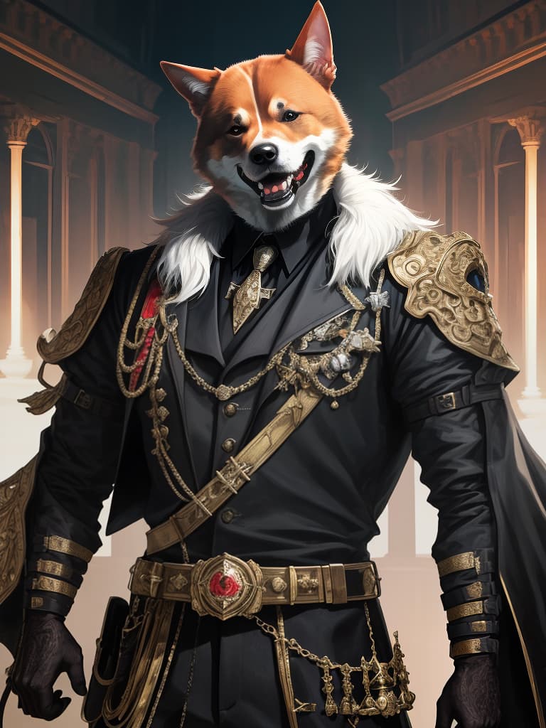  Strict man, macho, dog like, hanging, fangs, masterpiece, best quality,8k,ultra detailed,high resolution,an extremely delicate and beautiful,hyper detail