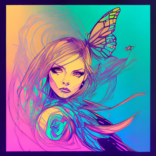 nvinkpunk Butterfly swirl whimsical