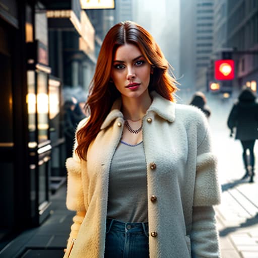  A young , with a atude and blue eyes, is seen showing her large, bare s to everyone on the street. hyperrealistic, full body, detailed clothing, highly detailed, cinematic lighting, stunningly beautiful, intricate, sharp focus, f/1. 8, 85mm, (centered image composition), (professionally color graded), ((bright soft diffused light)), volumetric fog, trending on instagram, trending on tumblr, HDR 4K, 8K