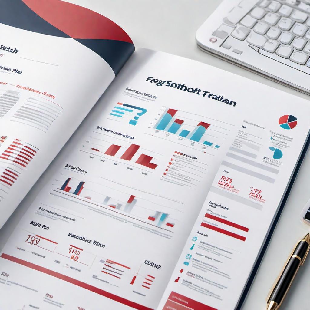  A detailed business plan layout for 'Hot Shots Trucking' business. The layout includes sections: Executive Summary, Business Description, Market Analysis, Organization and Management, Services Offered, Marketing and Sales Strategy, Operations Plan, Financial Plan, Risk Analysis, Exit Strategy, Supporting Documents. Each section has visual elements like charts for market analysis, organizational structure diagram, services icons, marketing plan graphics, financial charts and tables, risk mitigation strategies, and legal document icons. The design is professional, clean, and visually engaging with a consistent color scheme matching a transportation theme. hyperrealistic, full body, detailed clothing, highly detailed, cinematic lighting, stunningly beautiful, intricate, sharp focus, f/1. 8, 85mm, (centered image composition), (professionally color graded), ((bright soft diffused light)), volumetric fog, trending on instagram, trending on tumblr, HDR 4K, 8K