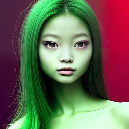  Jennie Kim beautiful green alien 16k, cinematic, hyperrealistic, photorealistic Beautiful , full body, , poses