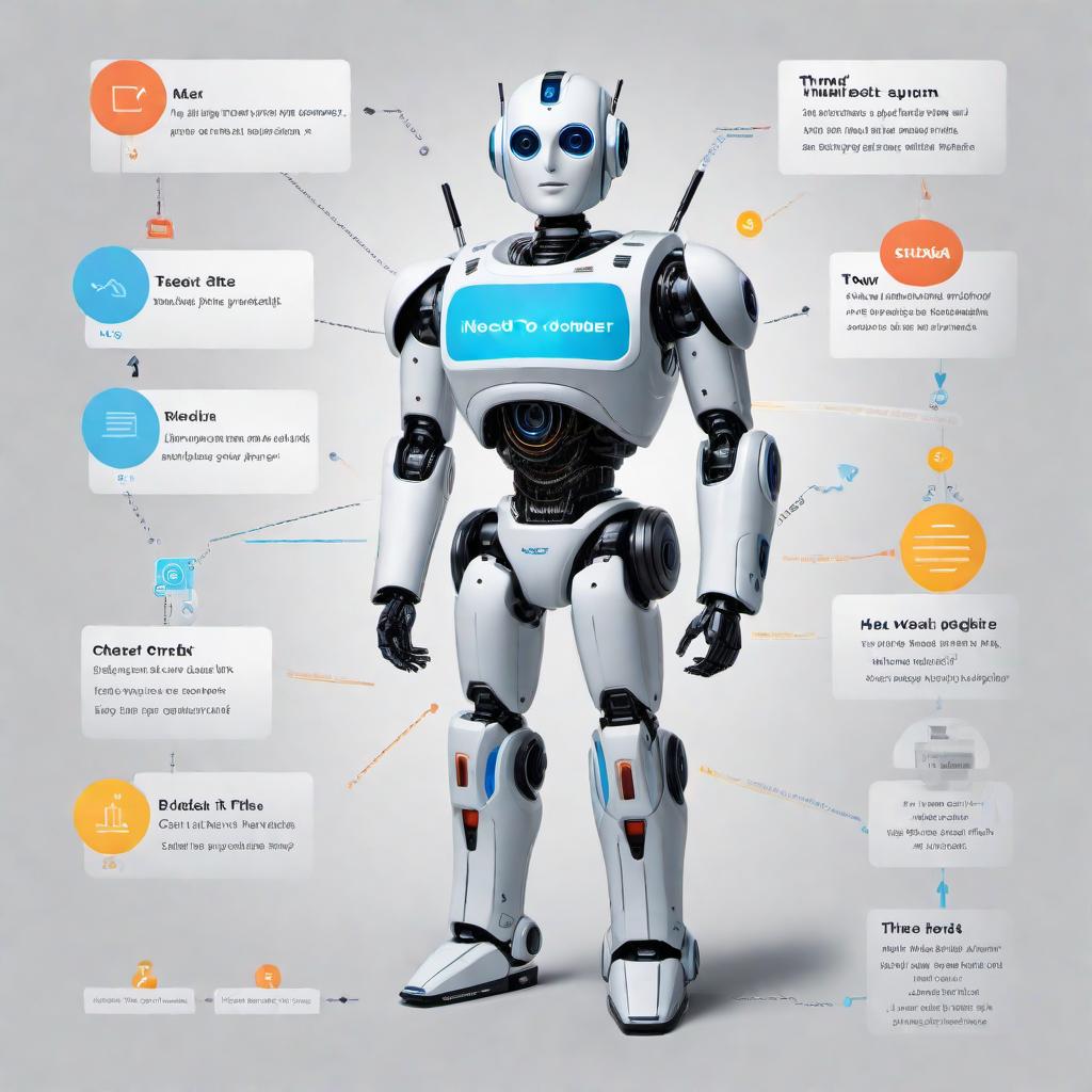  A flowchart describing the basic steps to create a chatbot: 1. Define the Purpose - Identify the tasks or questions the chatbot should handle (e.g., customer support, bookings). 2. Design the Conversation Flow - Map out the conversation flow, key interactions, user inputs, and bot responses. Example: User: 'I need help with my order.' Bot: 'Sure, can you please provide your order number?' User: 'It's 12345.' Bot: 'Thank you! Let me check the status of your order.' Bot: 'Your order 12345 is being processed and will be shipped tomorrow.' Bot: 'Is there anything else I can help you with?' User: 'No, thank you.' Bot: 'You're welcome! Have a great d hyperrealistic, full body, detailed clothing, highly detailed, cinematic lighting, stunningly beautiful, intricate, sharp focus, f/1. 8, 85mm, (centered image composition), (professionally color graded), ((bright soft diffused light)), volumetric fog, trending on instagram, trending on tumblr, HDR 4K, 8K