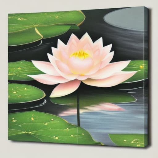  Image of 1 white lotus flower in heaven with serenity tone and holy spirituality mood create overall image in very lovely pastel palette