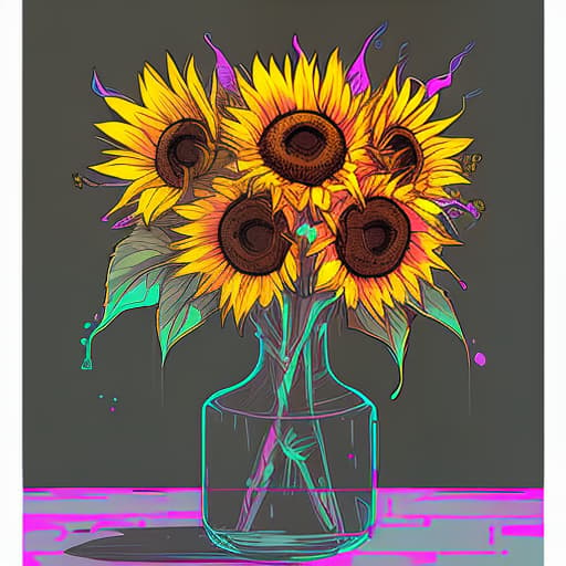 nvinkpunk whimsical nature sunflower vibrant